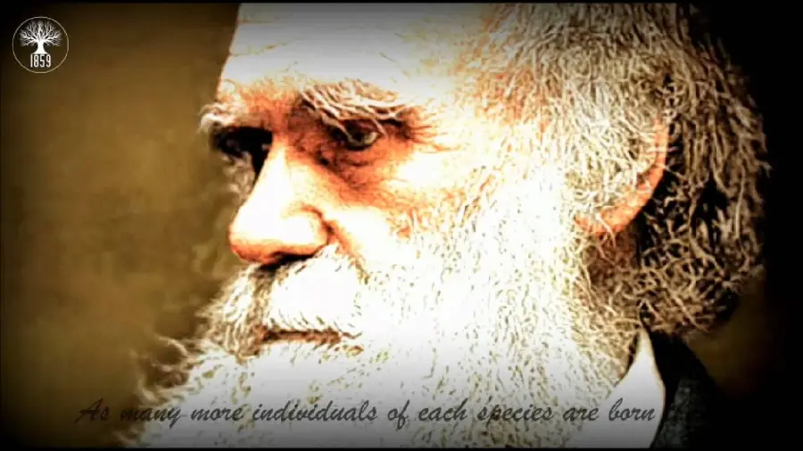 A clear and close-up photo of Charles Darwin's face 