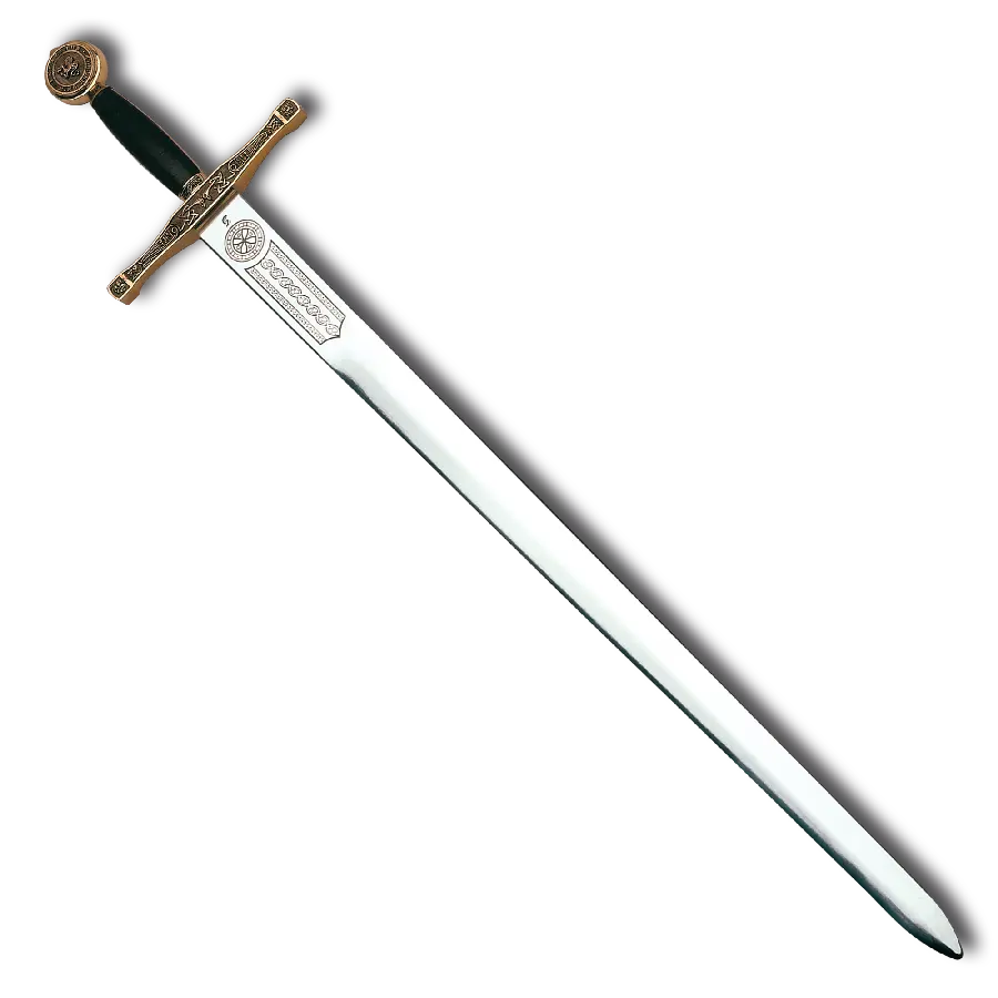 Full hd background image of a magnificent sword with a black handle