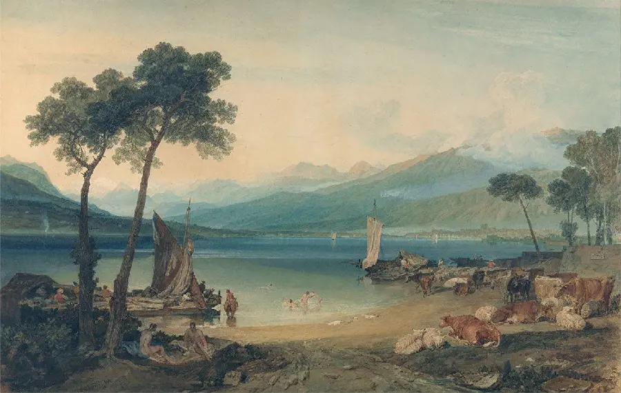 The amazing painting of Lake Leman and Mont Blanc by William Turner