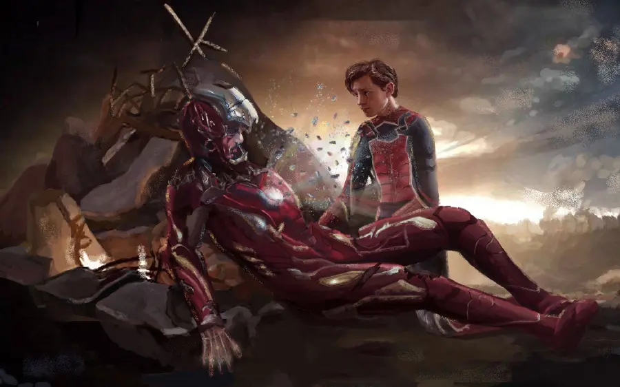 One of the most emotional photos of Spider-Man alongside other heroes