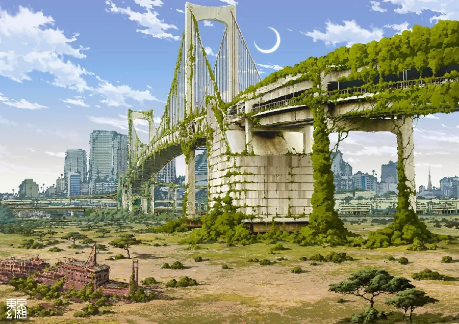 Fantasy photo of a scary abandoned city with the highest quality
