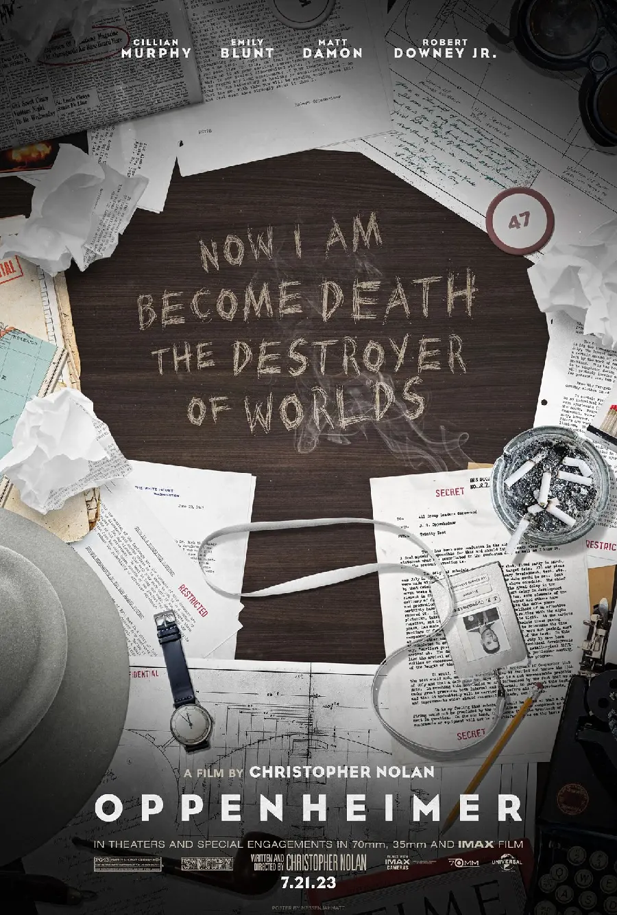 Amazing background of beautiful text from the new film Oppenheimer
