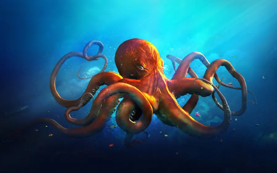 Underwater octopus wallpaper for storytellers