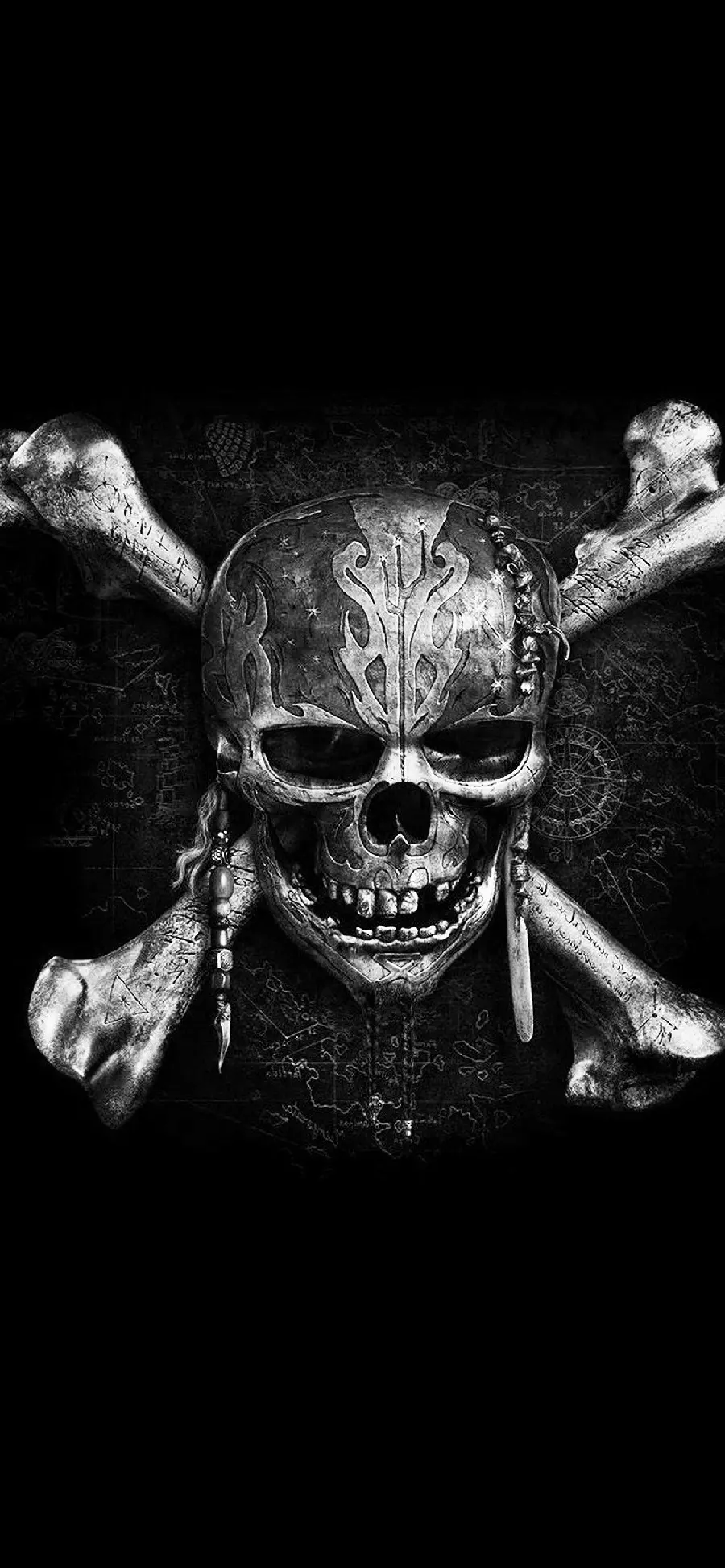Dark scary pirate skull wallpaper for Samsung phones