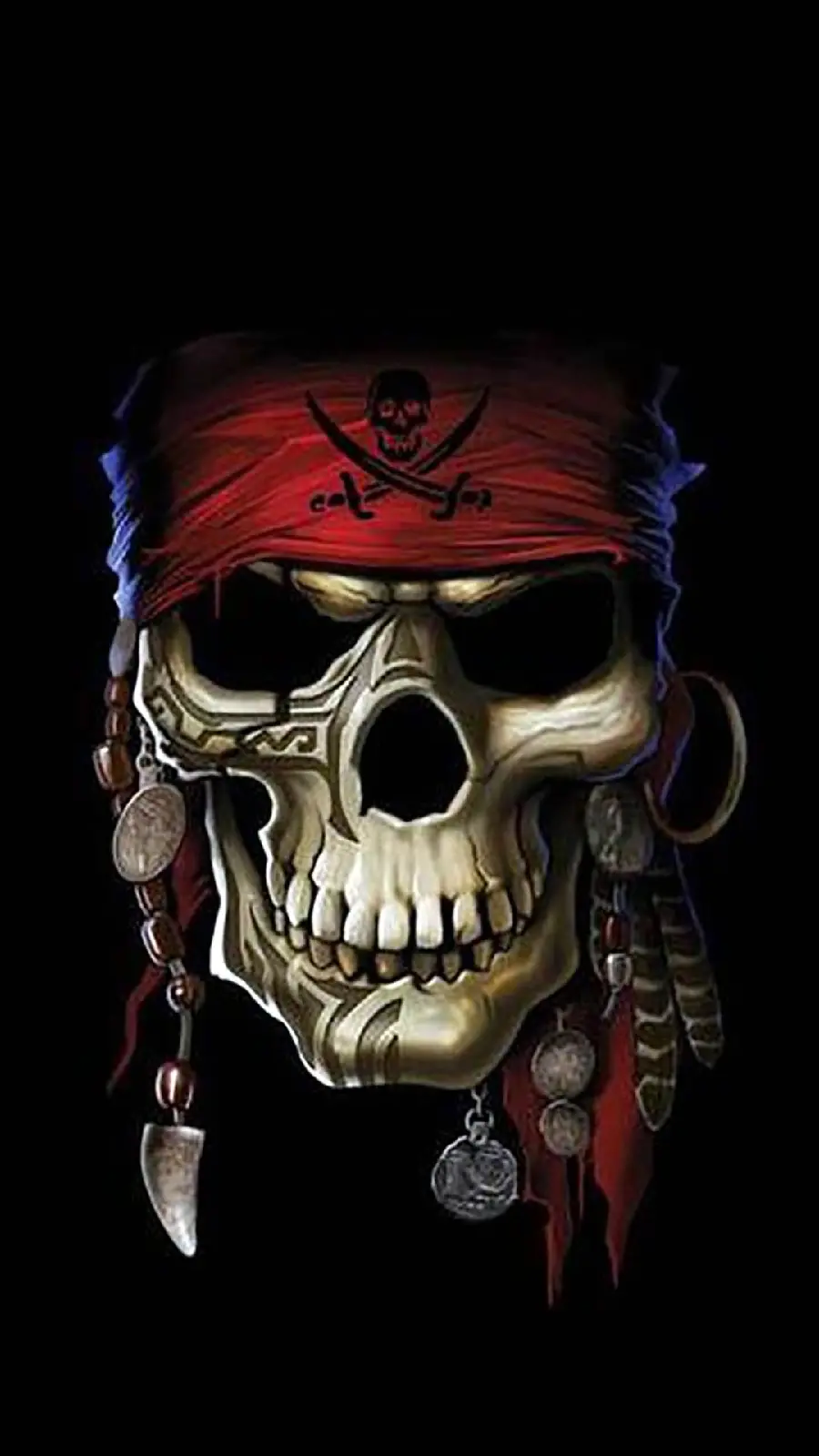 Scary Pirate Skull Background for Mobile Phones