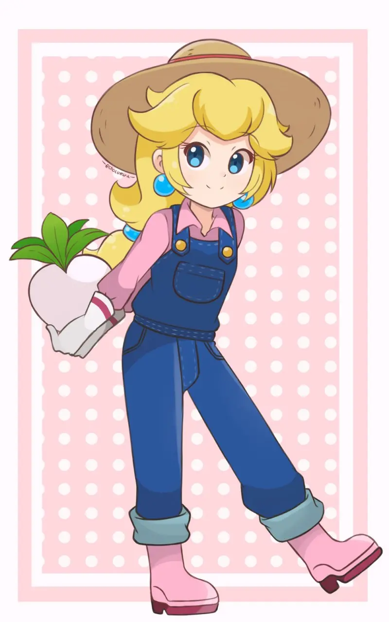 New photo of Princess Peach with a very beautiful blue jumpsuit 