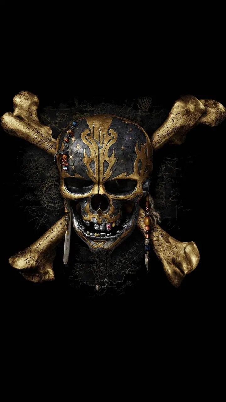 Best Black Gold Pirate Skull Photo in Full HD Quality