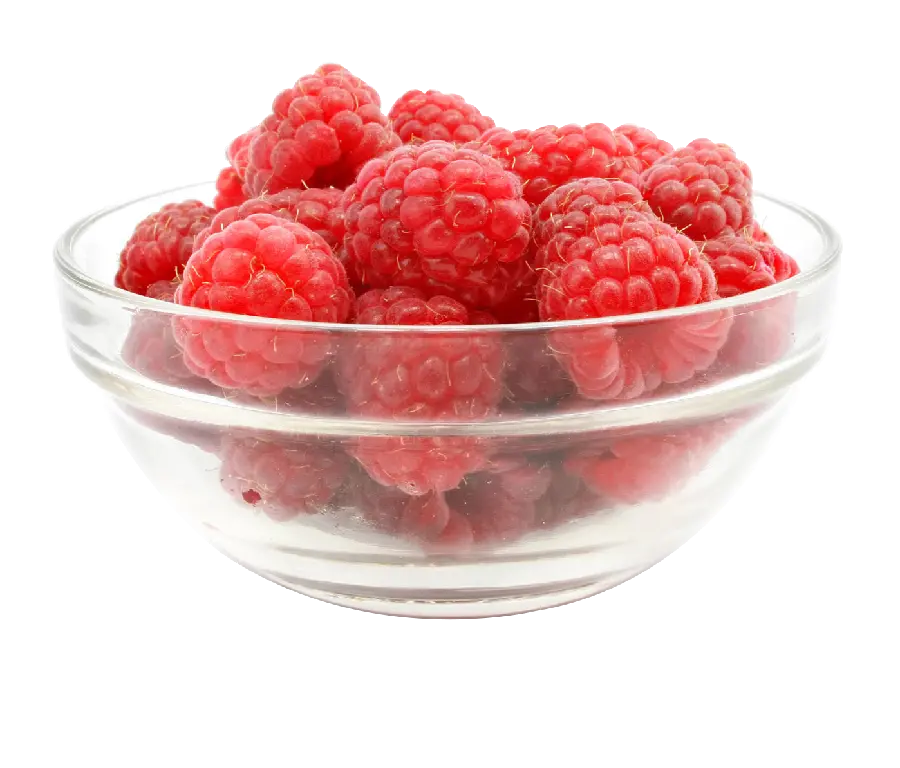 Download delicious red raspberries PNG photo in a glass jar 