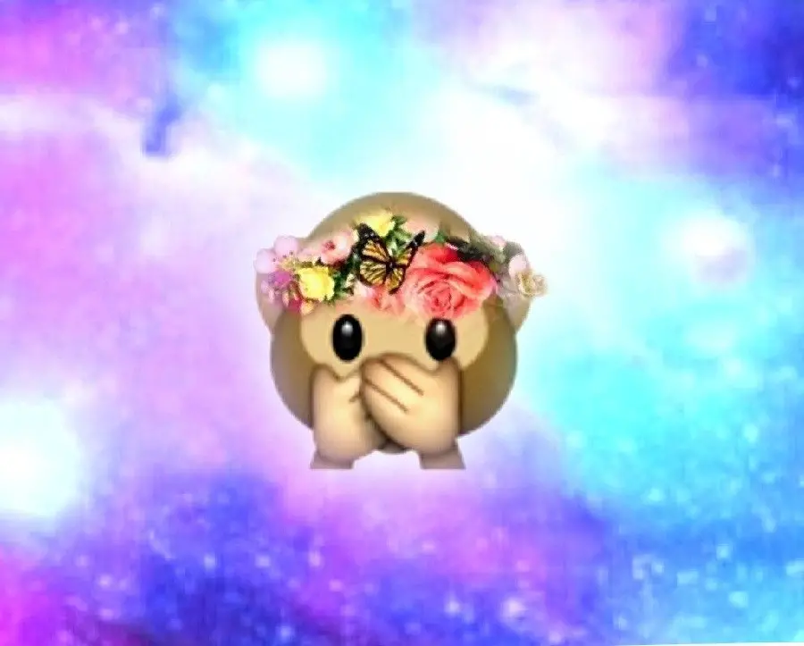  Cute photo of famous and cute monkey emoji with holographic background