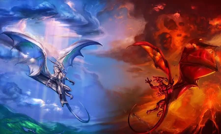 The Most Beautiful Picture of Ice and Fire Dragon Fight in HD Quality 