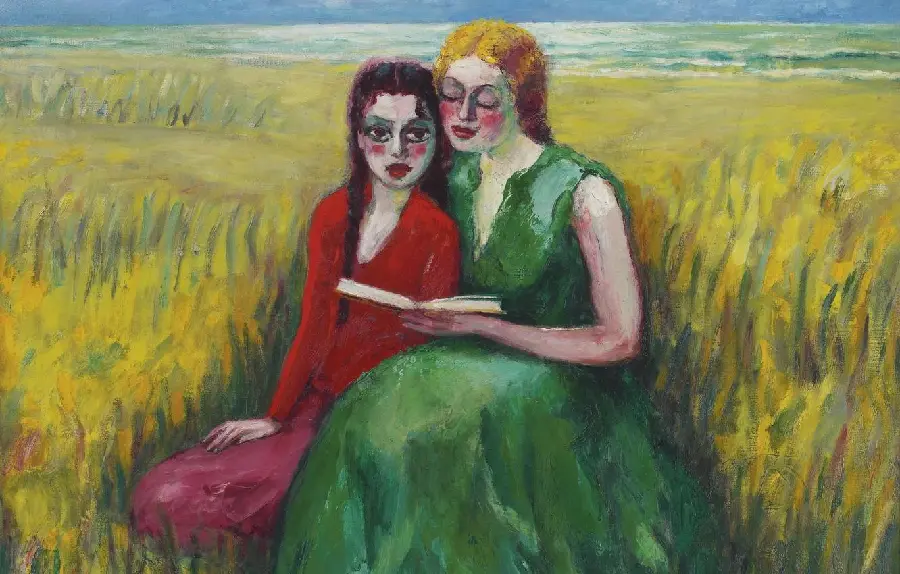 A spectacular painting of two women in the Fauvism style