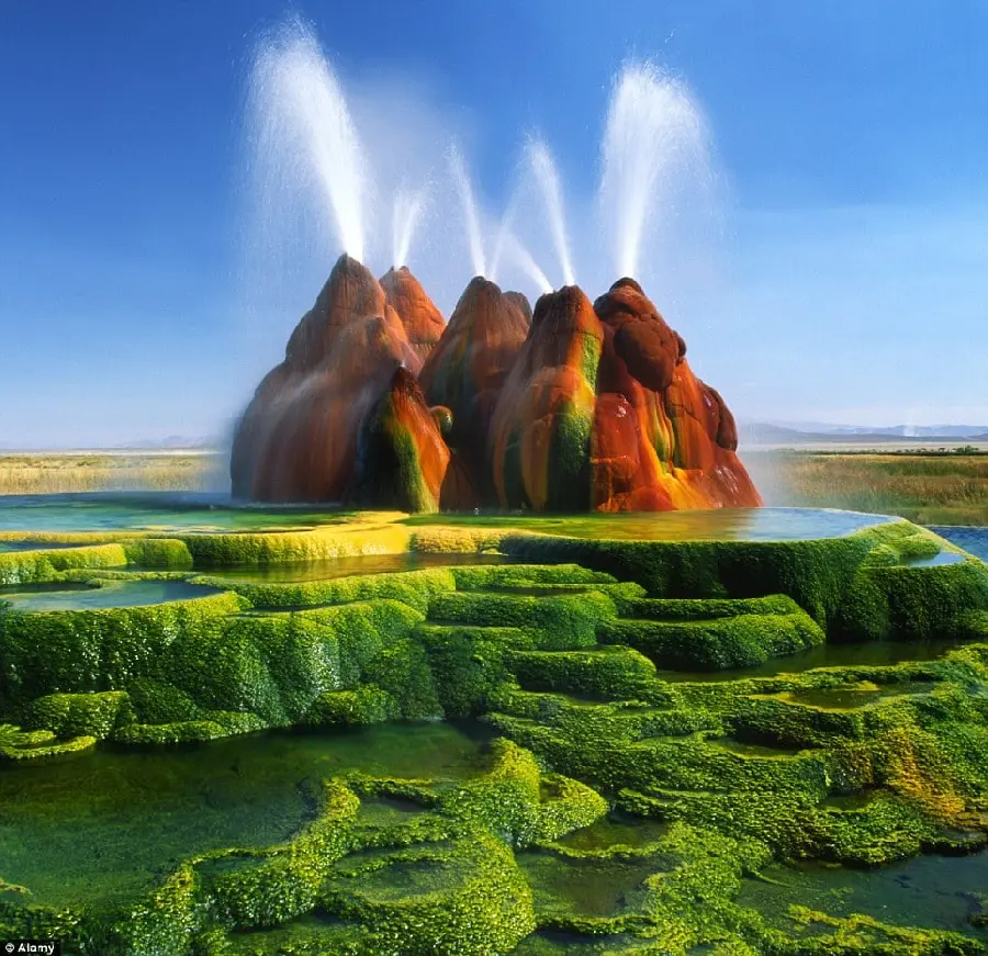 The highest quality photo of the famous geyser in Iceland in Northern Europe with excellent quality
