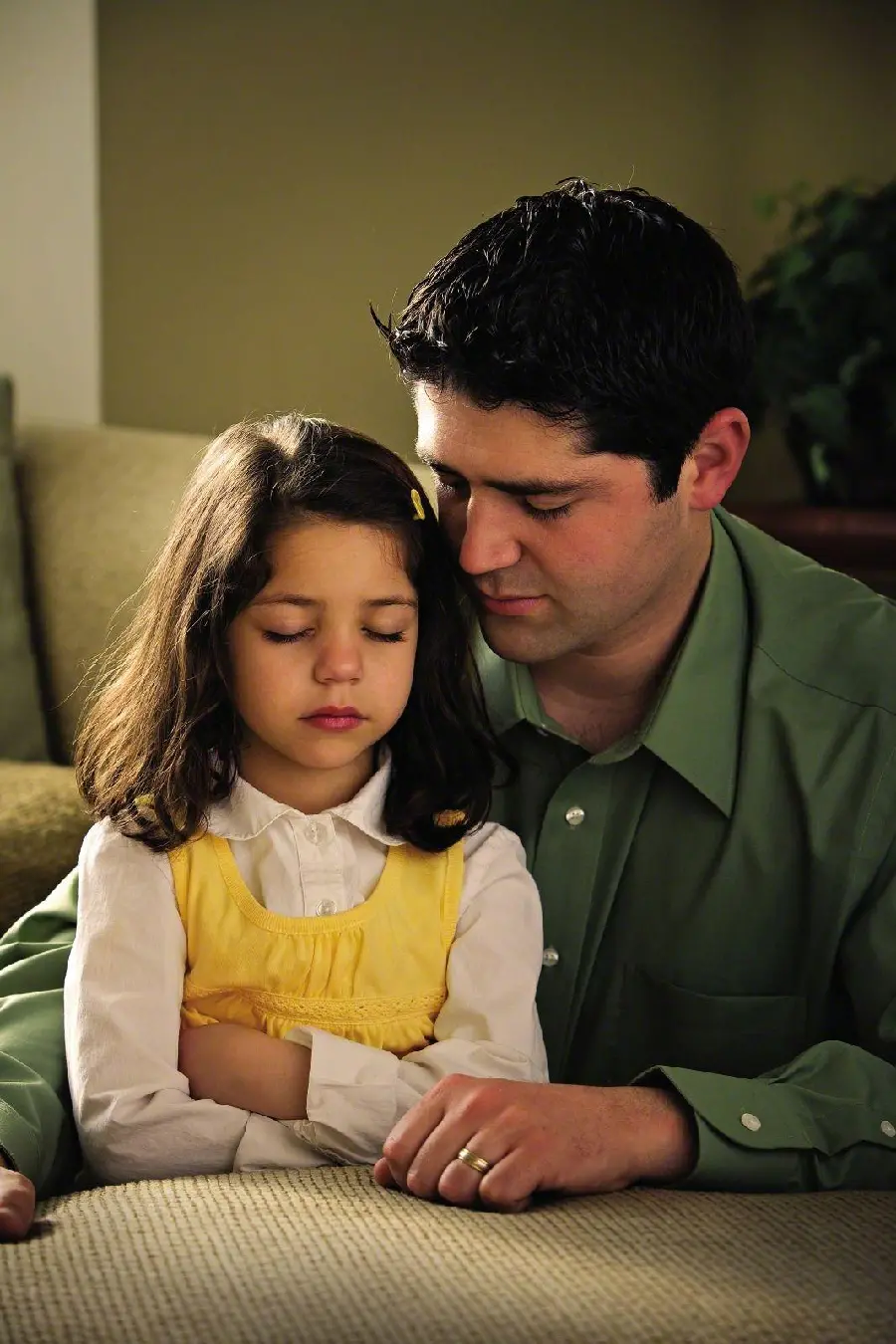 Soothing Stock Photo of Father and Daughter Without Text for Advertisements