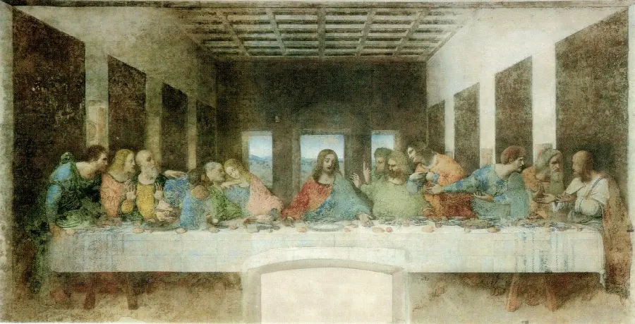 Stock photo of a famous and famous painting by Leonardo da Vinci called The Dinner Last 