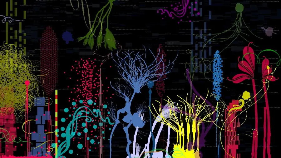 New abstract surreal style wallpaper with a black background and special and attractive colors