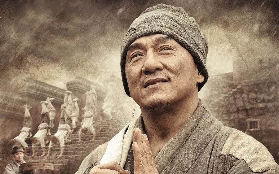 Jackie Chan's stock photo in the movie Shaolin Temple, the most famous martial artist actor