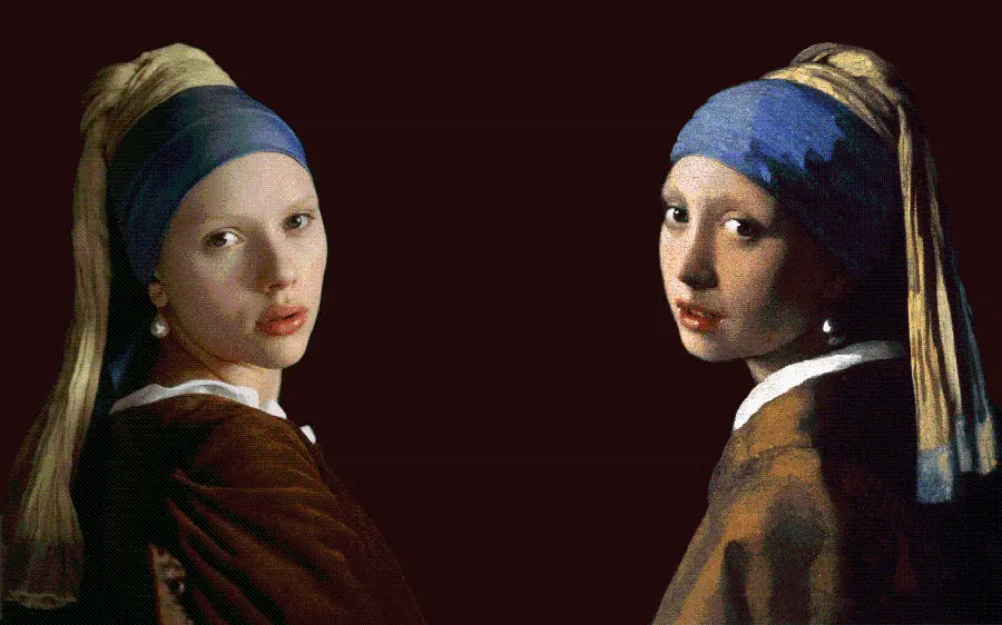 Stock image of the painting Girl with a Pearl Earring by Johannes Vermeer