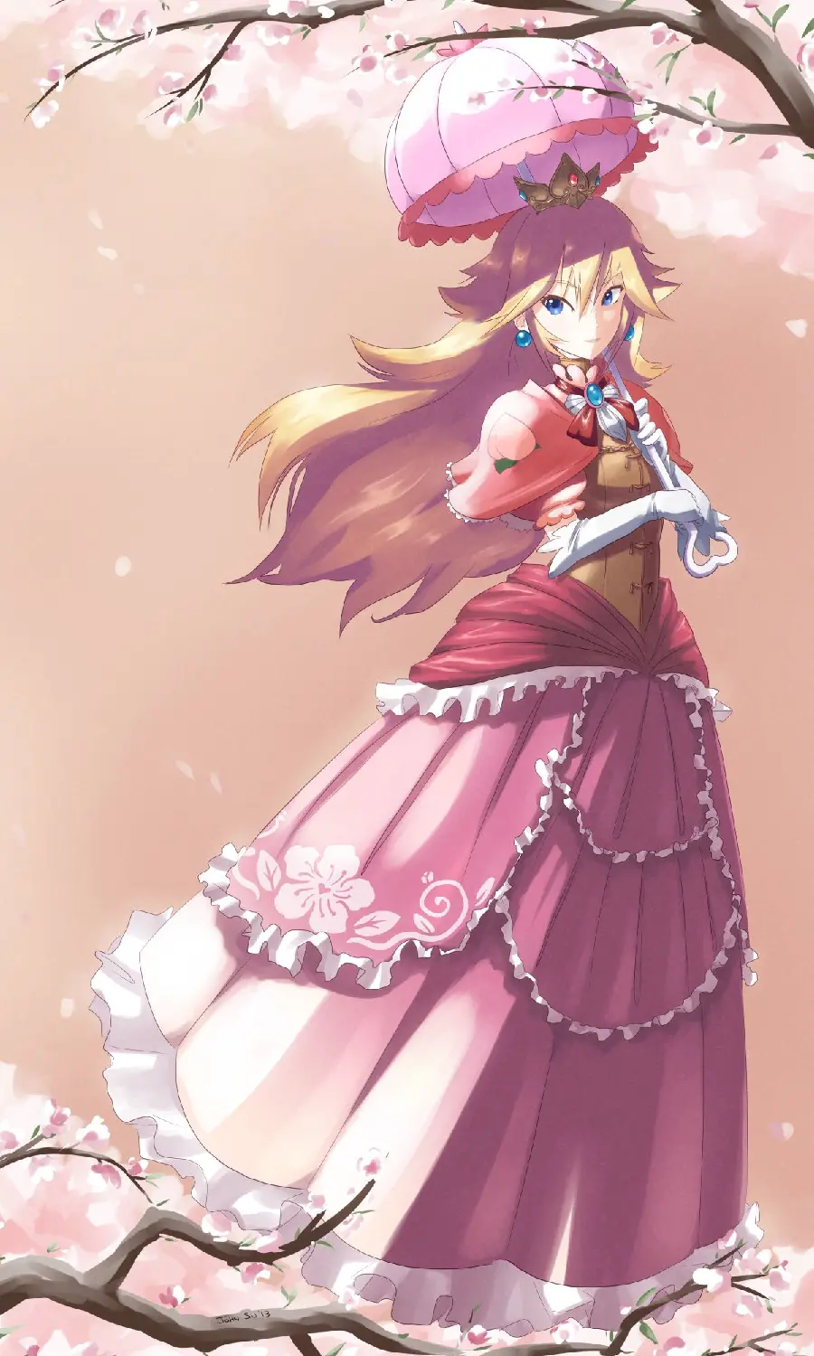 Free download of anime photo of Princess Peach with a purple dress 