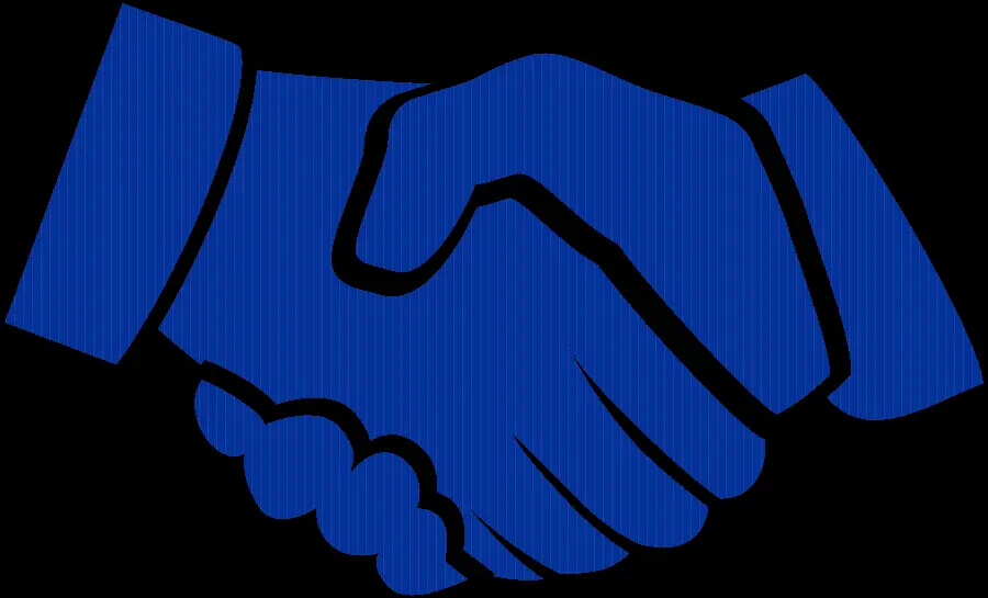 Simple handshake graphic design with black background for logo 