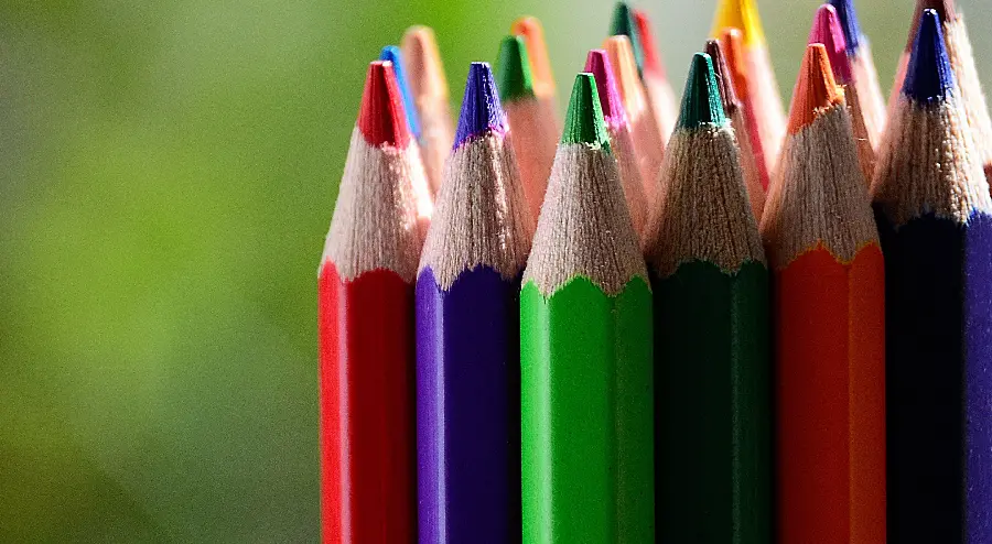 Interesting and spectacular photo of colorful and beautiful colored pencils with excellent quality 