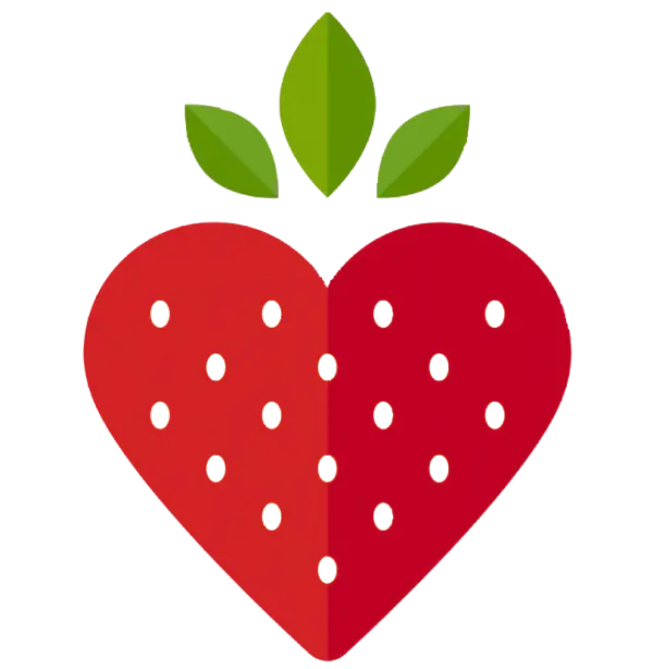 High quality interesting and spectacular heart-shaped strawberry PNG image
