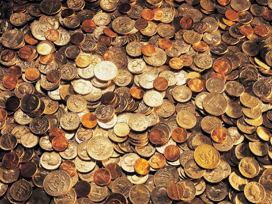 Download wallpaper of a pile of gold coins for the background 