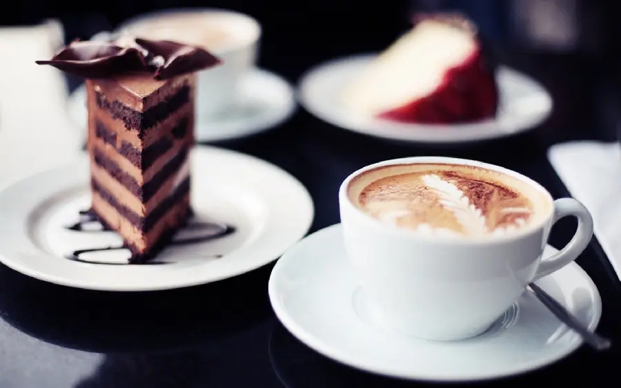Amazing background of delicious chocolate cake with beautiful texture 