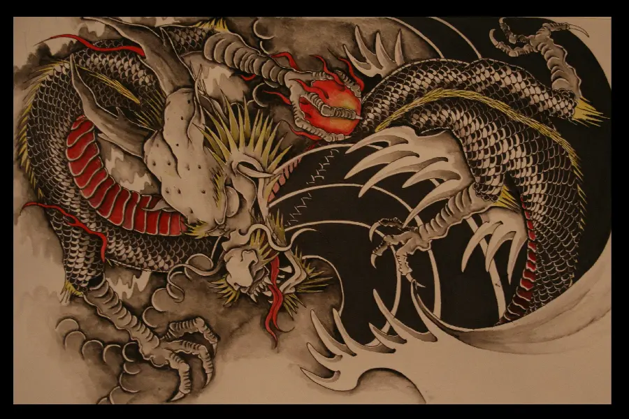 Completely free Japanese dragon background for laptop and computer