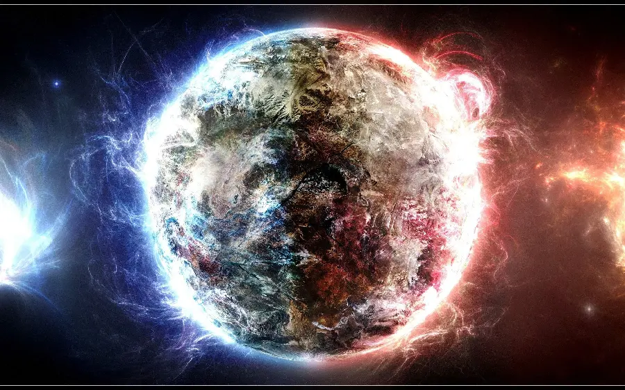 The most special photo of energy and magnetic center with cold and warm colors 
