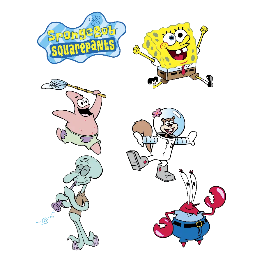Beautiful drawing of famous SpongeBob characters for editing in Inshot