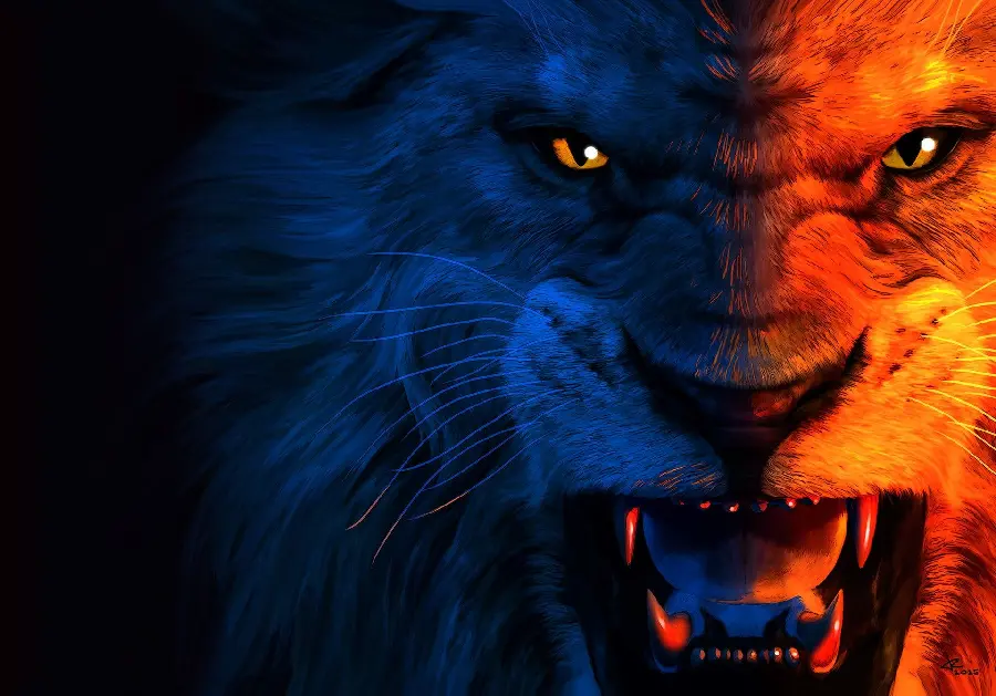 Edited Angry Lion Profile Picture with 4k Quality