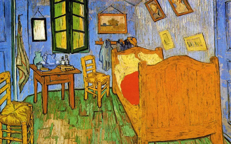 Photo of the Bedroom Painting in Arles, a spectacular work by the famous painter Vincent Van Gogh