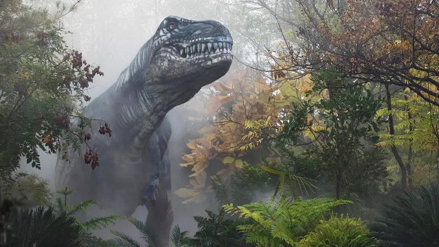 A cool and scientific boy's profile picture with a big dangerous dinosaur design