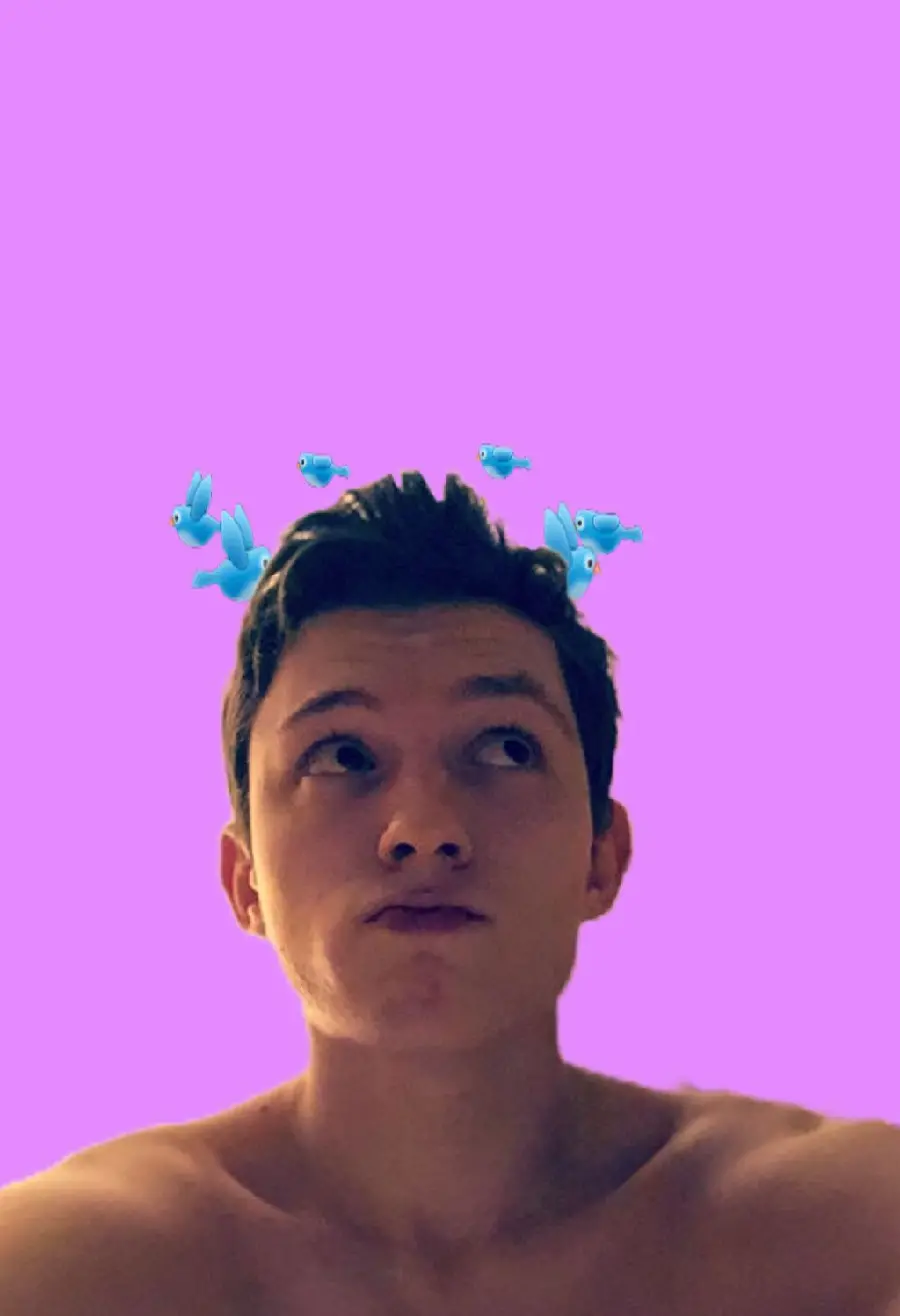 Download cute and funny photo of Tom Holland with a pink background for your profile