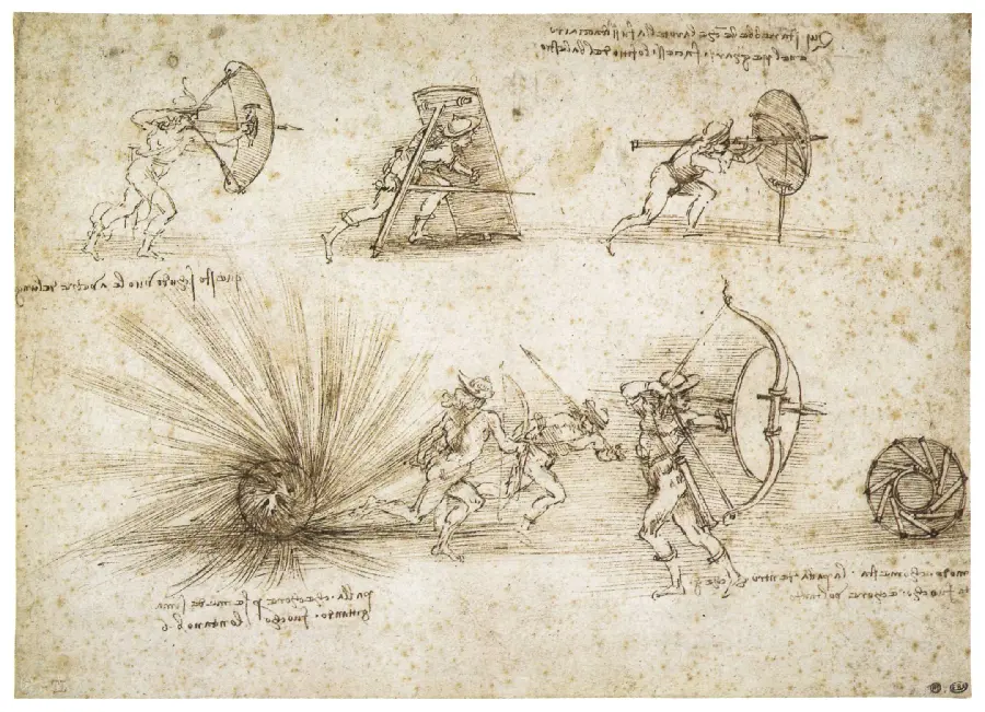 Leonardo da Vinci's studies on armor and war equipment