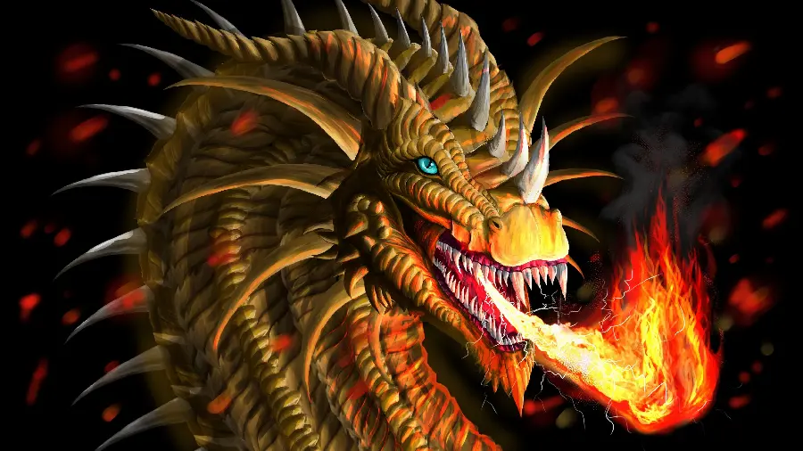 Beautiful background of yellow dragons for tablet wallpaper 