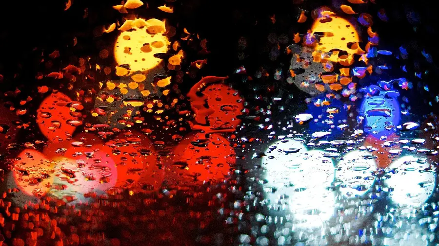 Unique background of rain On the glass 