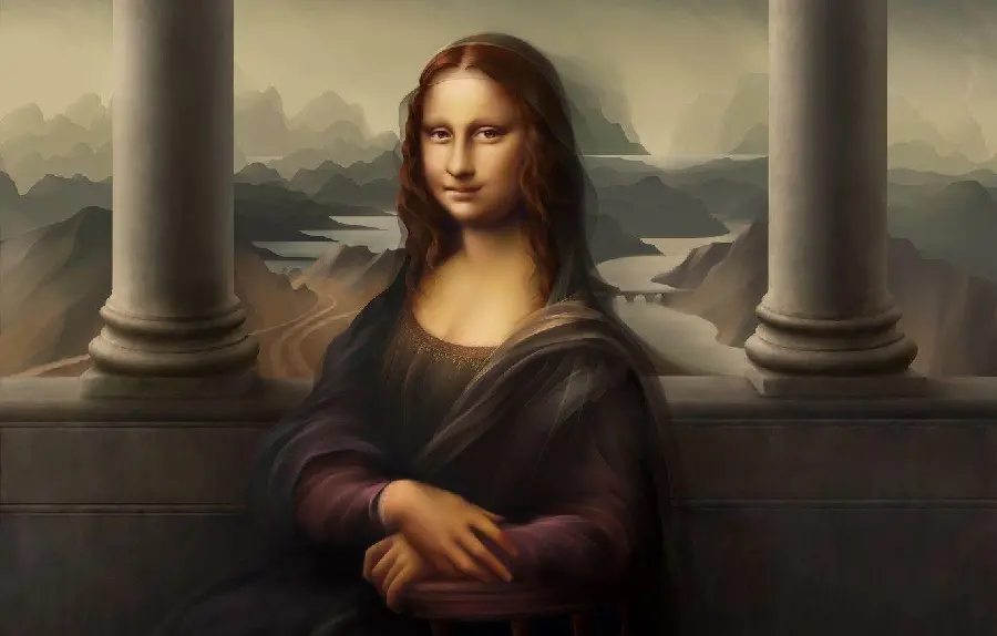 Download the most famous work of art by Leonardo da Vinci titled Mona Lisa 