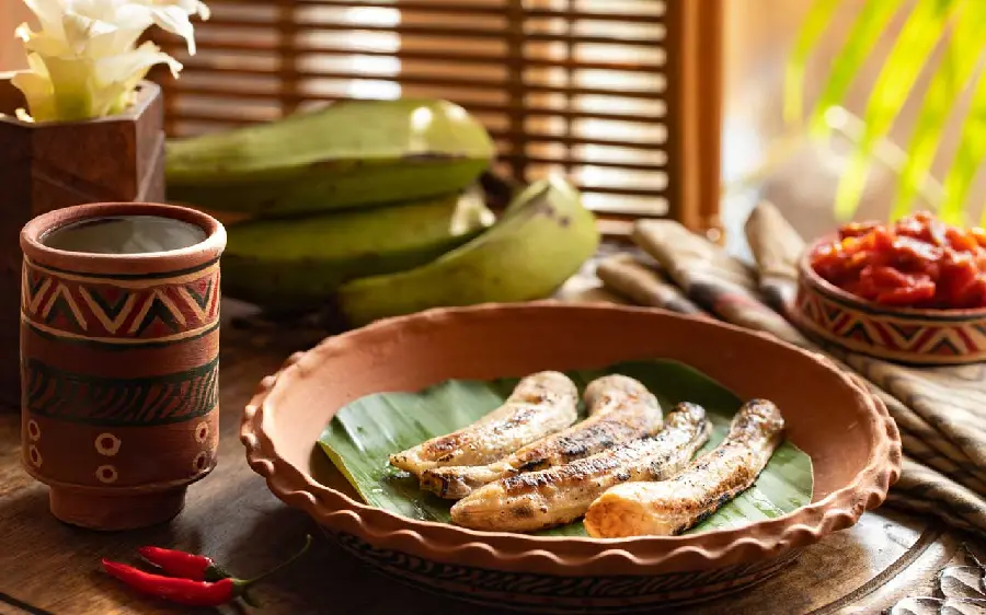 Boli is a popular street food in southwestern Nigeria made from roasted plantains