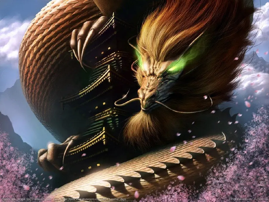 Japanese dragon fantasy wallpaper suitable for all types of iPhones