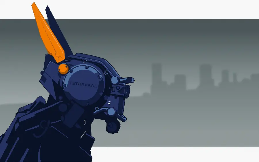 Fantasy art background Cyborg Werewolf in a modern style for anime sites