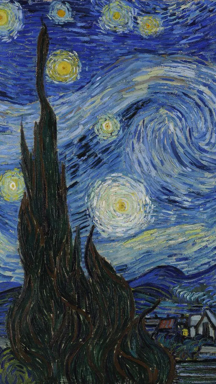 Real photo of Starry Night by Vincent Van Gogh, famous painter