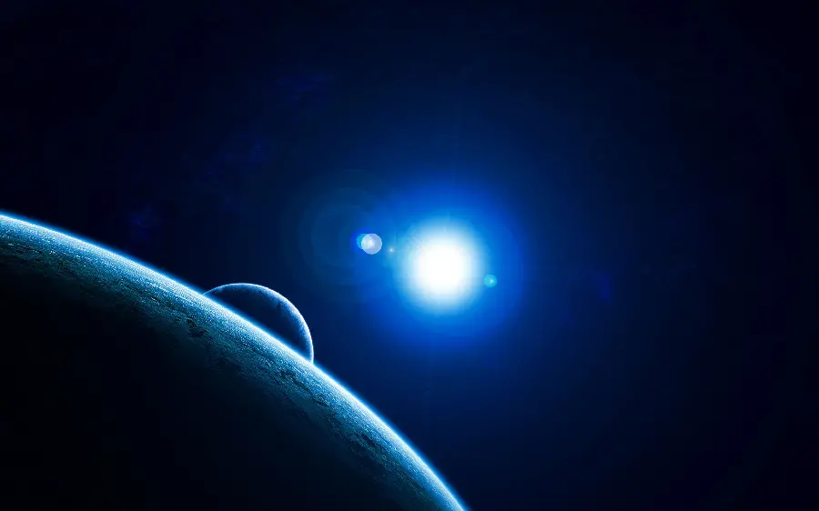 A fascinating view of the Milky Way galaxy and planets and the moon 