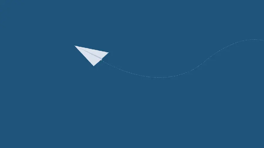 Spectacular paper plane logo with a blue background in excellent full hd quality