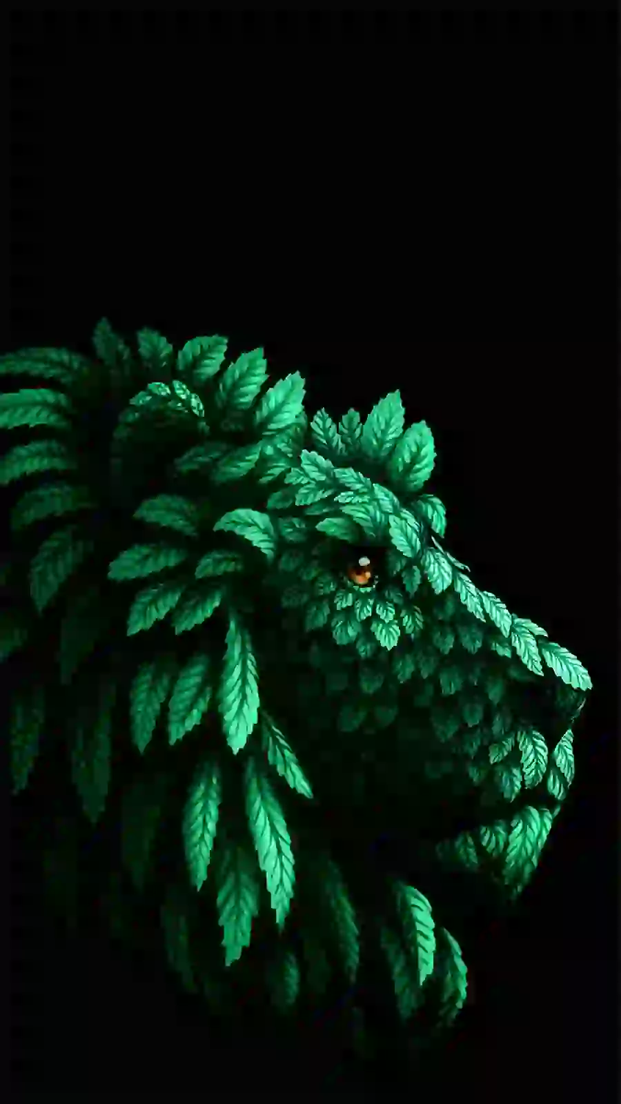 Photoshop wallpaper of the king of the forest lion for iPhone 15