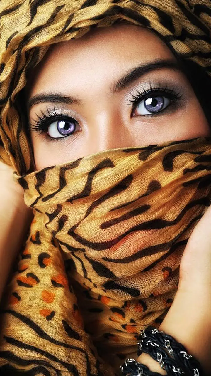 Background of a girl with a hijab with unique eyes from a close angle