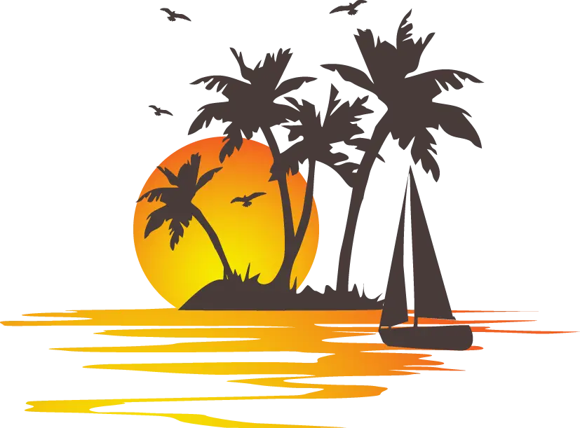 Amazing wallpaper of desert icons and beautiful palm trees 