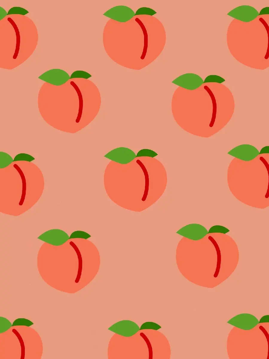 Download a cartoon girly background with a Googly peach design suitable for mobile