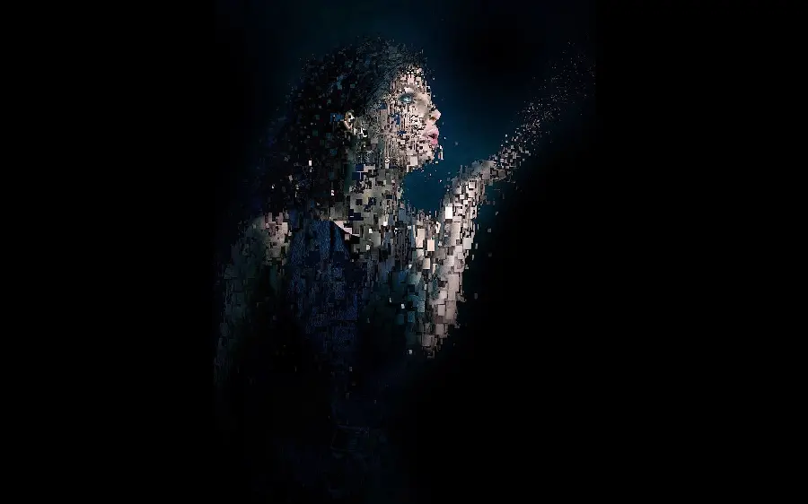 Amazing and dreamy pixel photo of a beautiful lady 