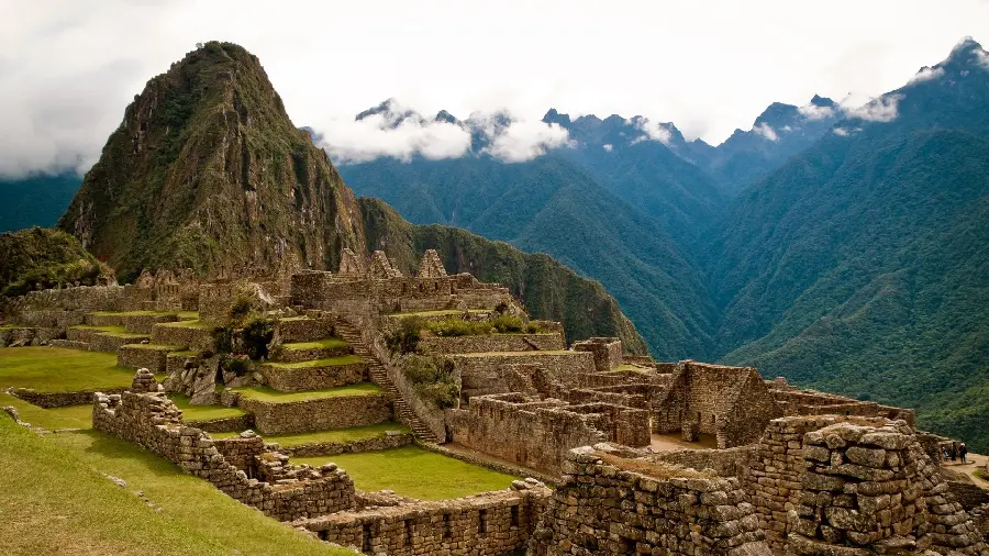 Amazing staircase background of a historical monument in the heart of lush nature